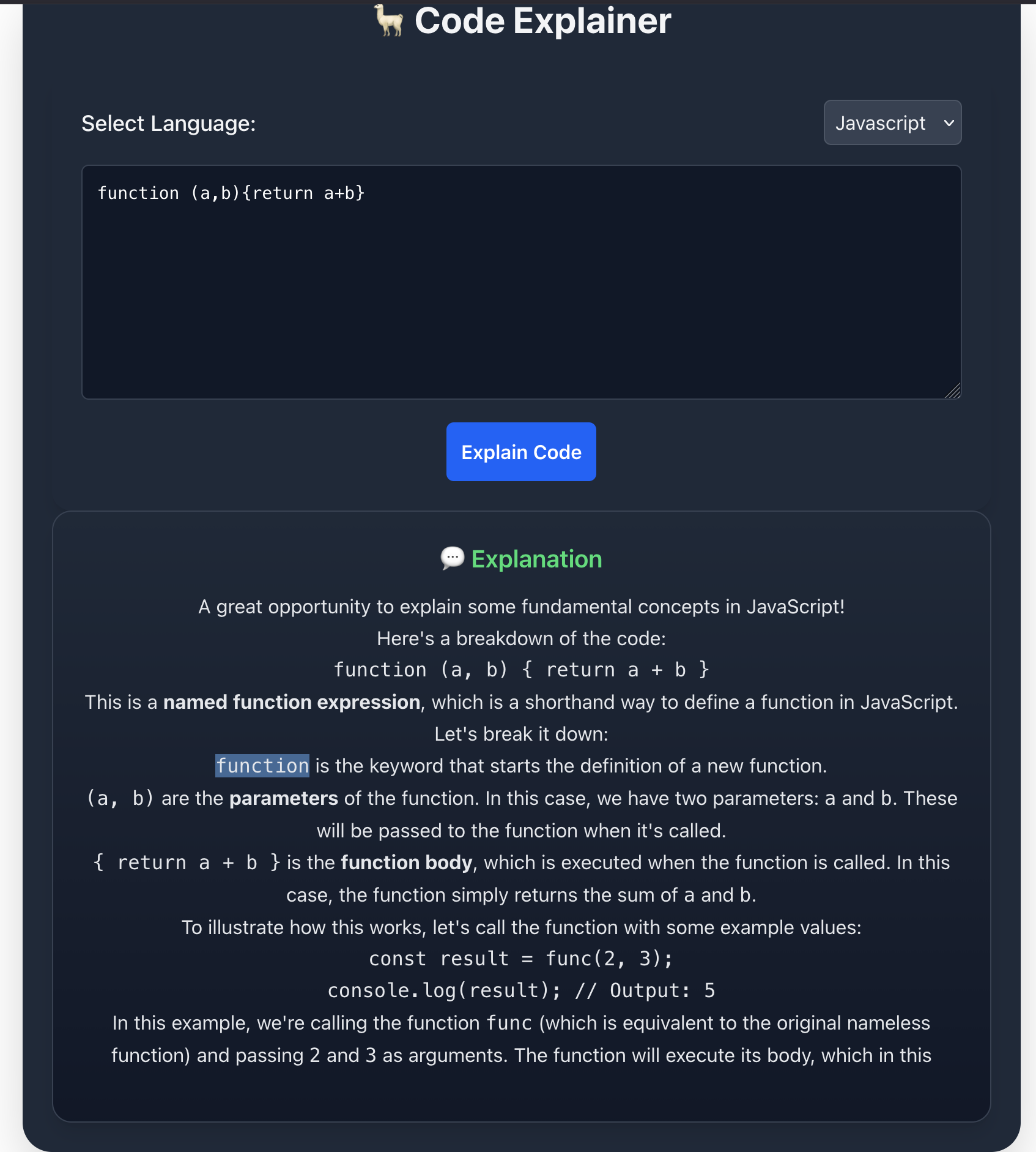 AI code explainer image