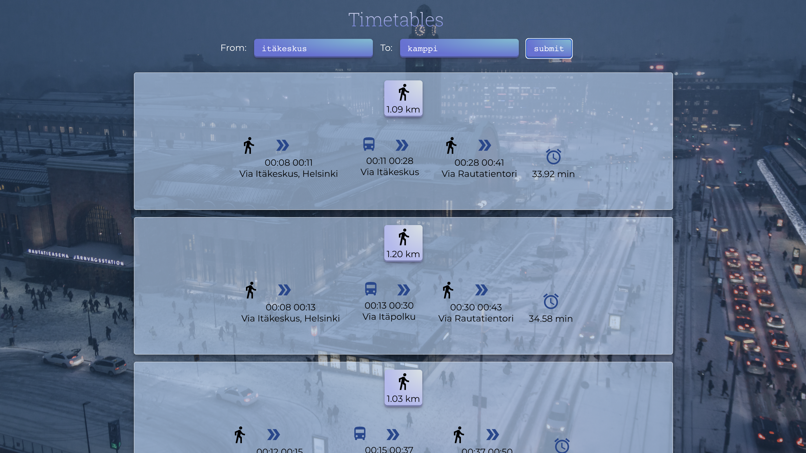 timetables